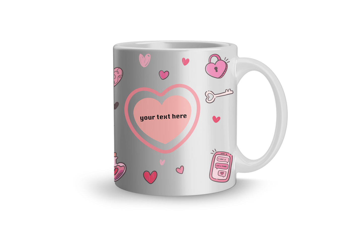 Custom Heart and Text Cup