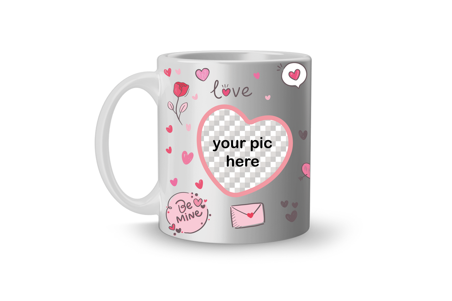 Custom Heart and Text Cup