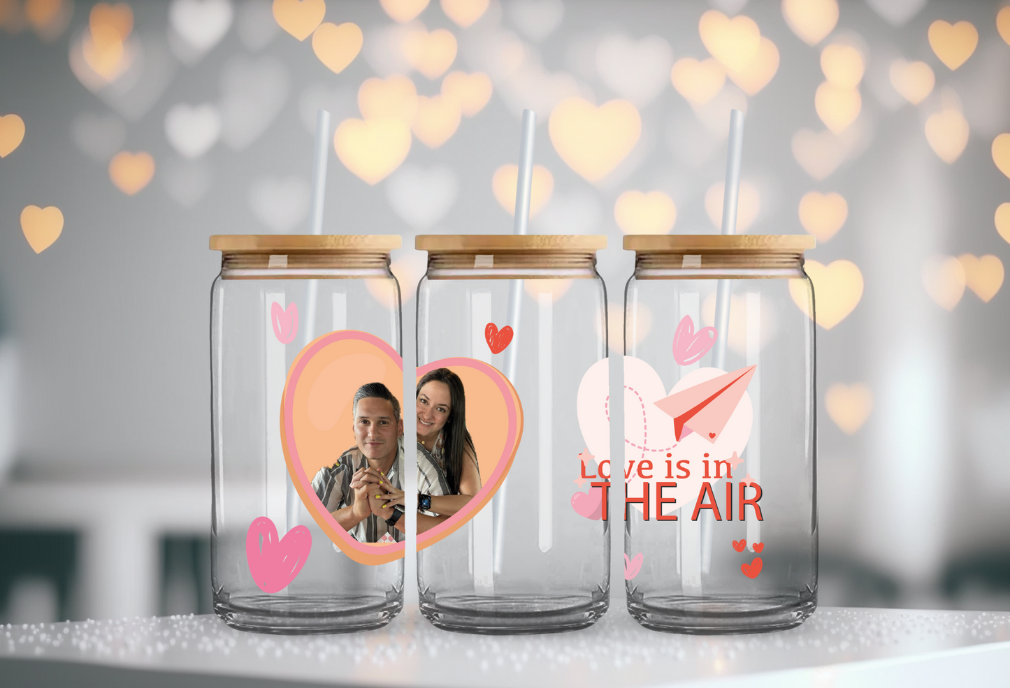 Custom | Love in The Air | Glass Cup