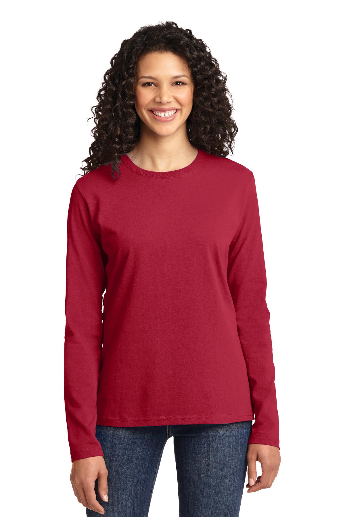 Port & Co ™ Women's Long Sleeve Core Cotton Tee. LPC54LS