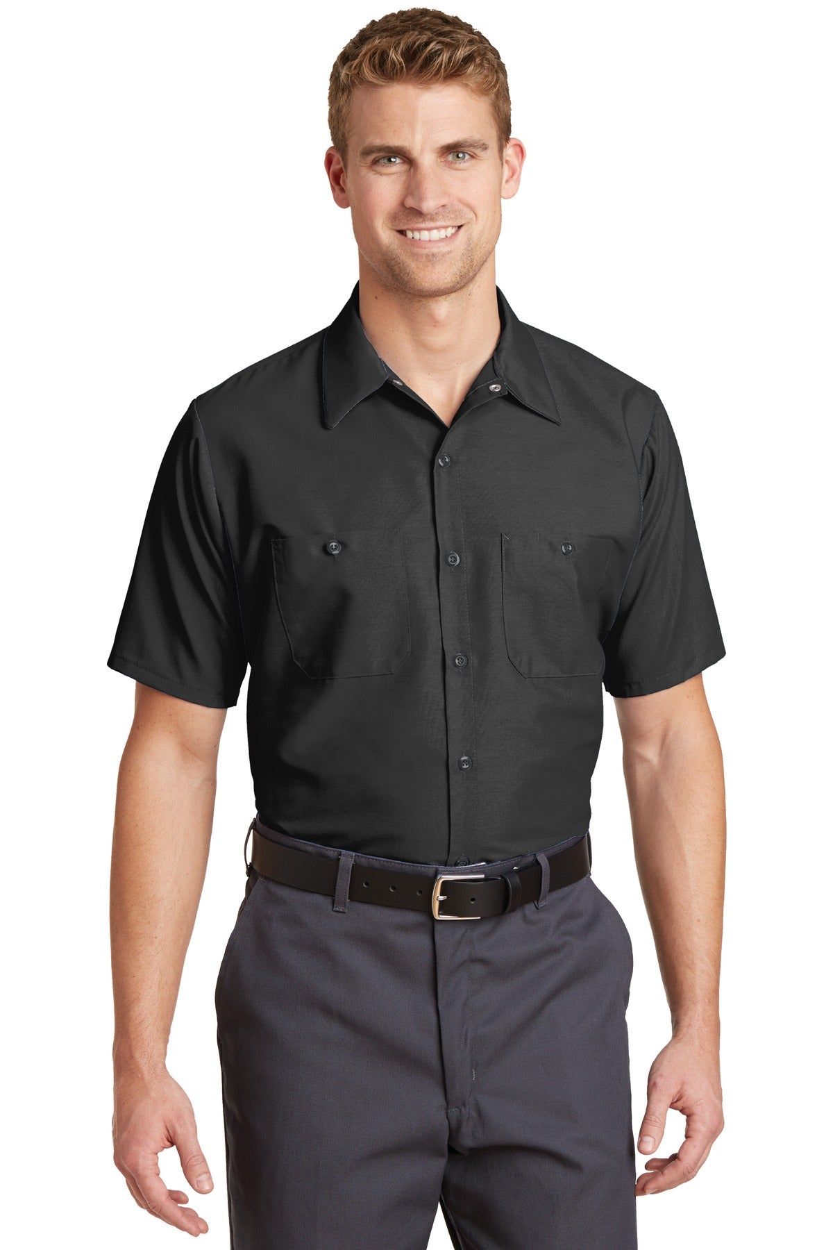 Red Kap ® Long Size, Short Sleeve Industrial Work Shirt. SP24LONG