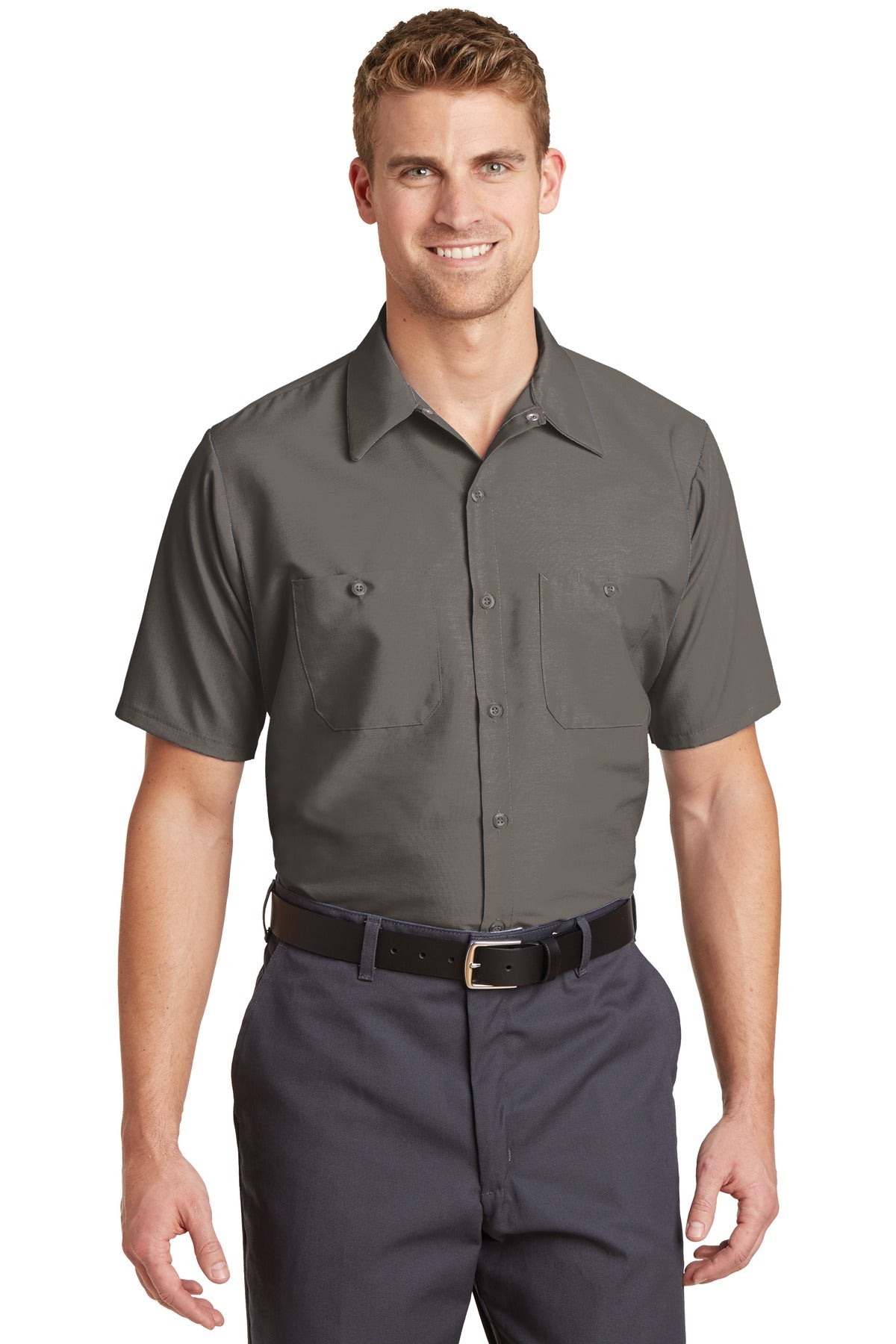 Red Kap ® Long Size, Short Sleeve Industrial Work Shirt. SP24LONG