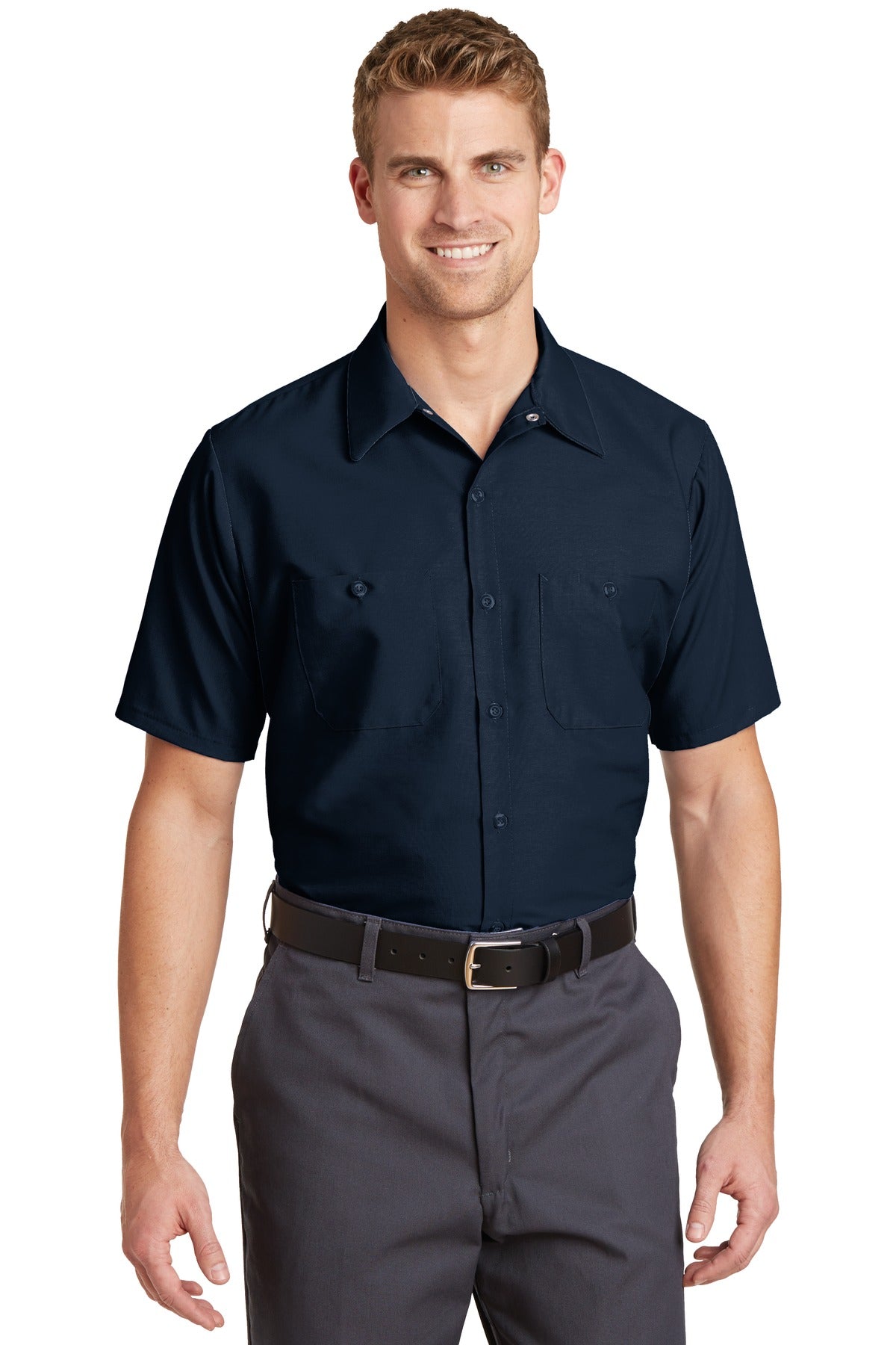 Red Kap ® Long Size, Short Sleeve Industrial Work Shirt. SP24LONG