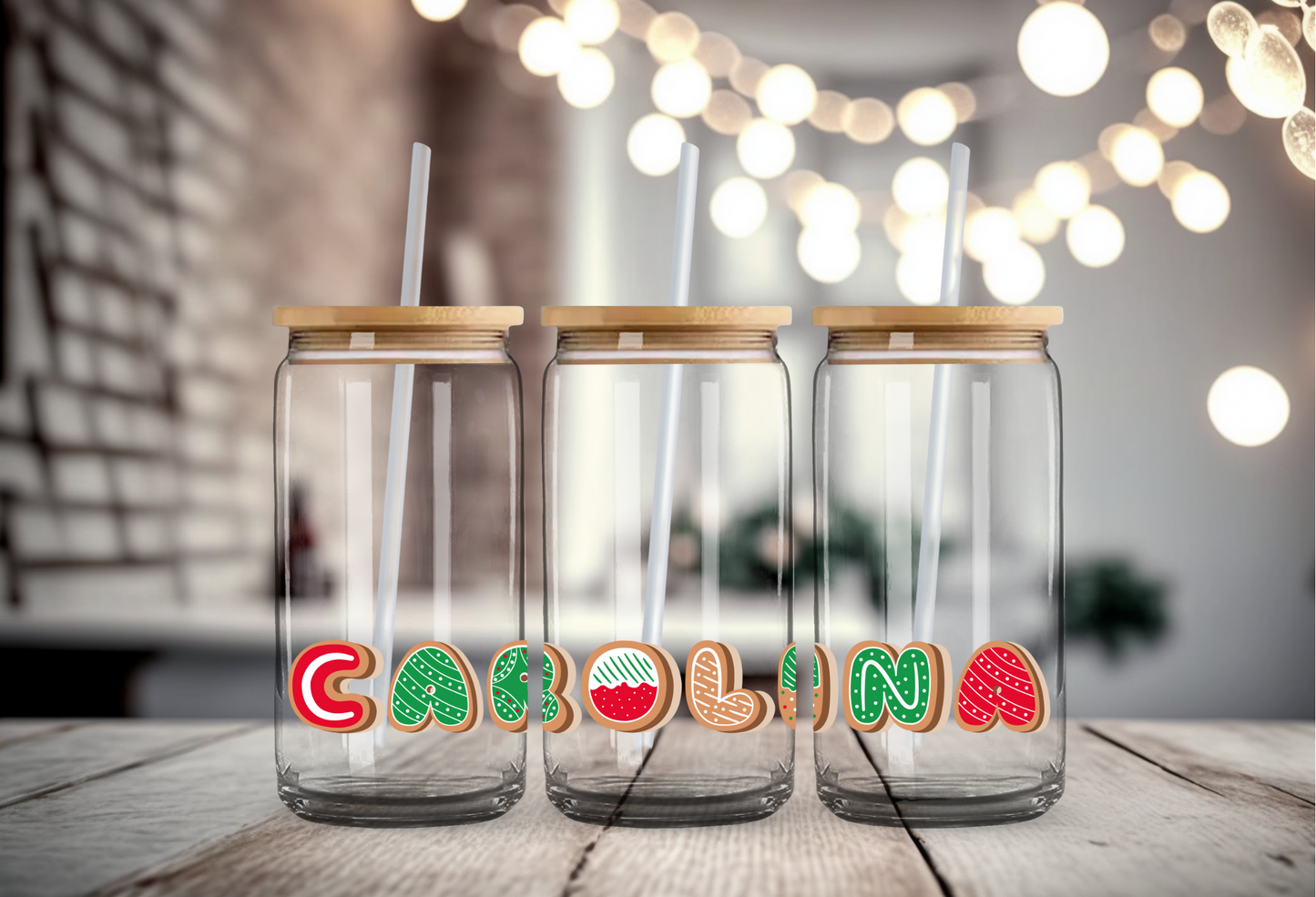 Custom Name Cookies Christmas Glass Cup