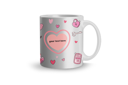 Custom Heart and Text  Cup