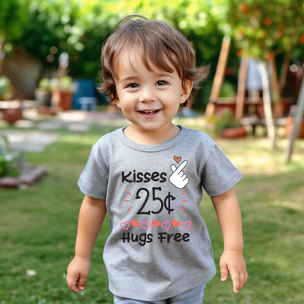 Kids Valentine T-Shirt | Kisses Love