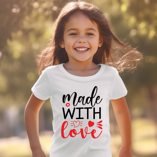 Kids Valentine T-Shirt | Made With Love