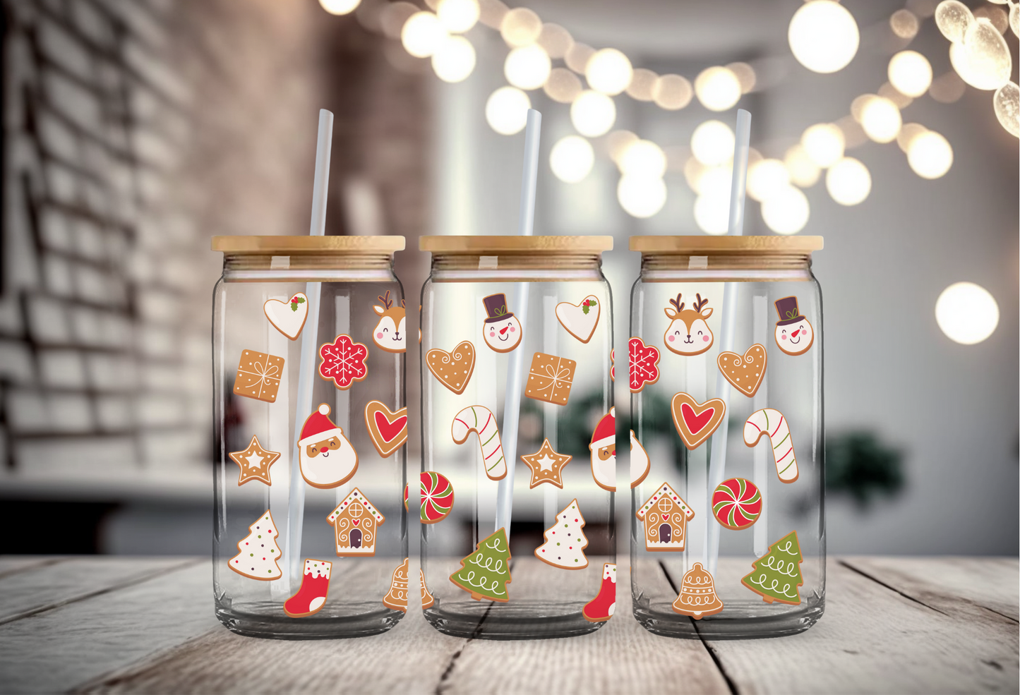 Cookies Christmas Glass Cup