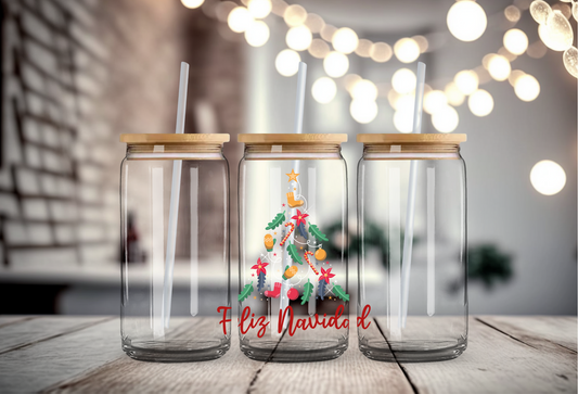 Feliz Navidad Glass Cup