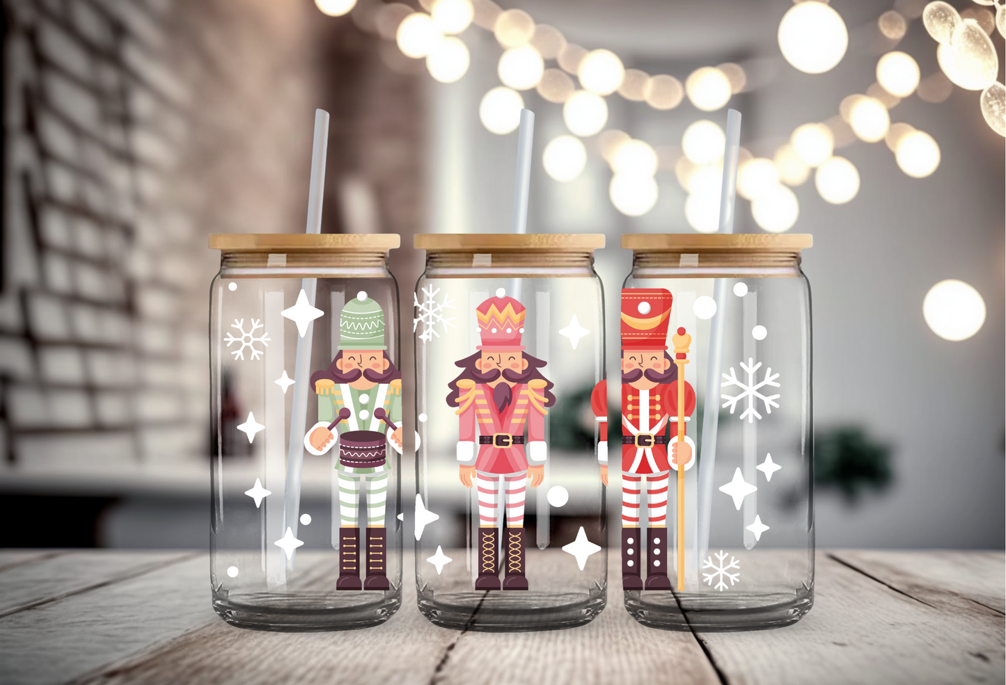 Nutcracker Christmas Glass Cup