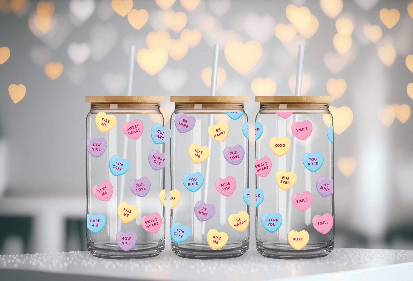 Hearts And Messages |  Glass Cup