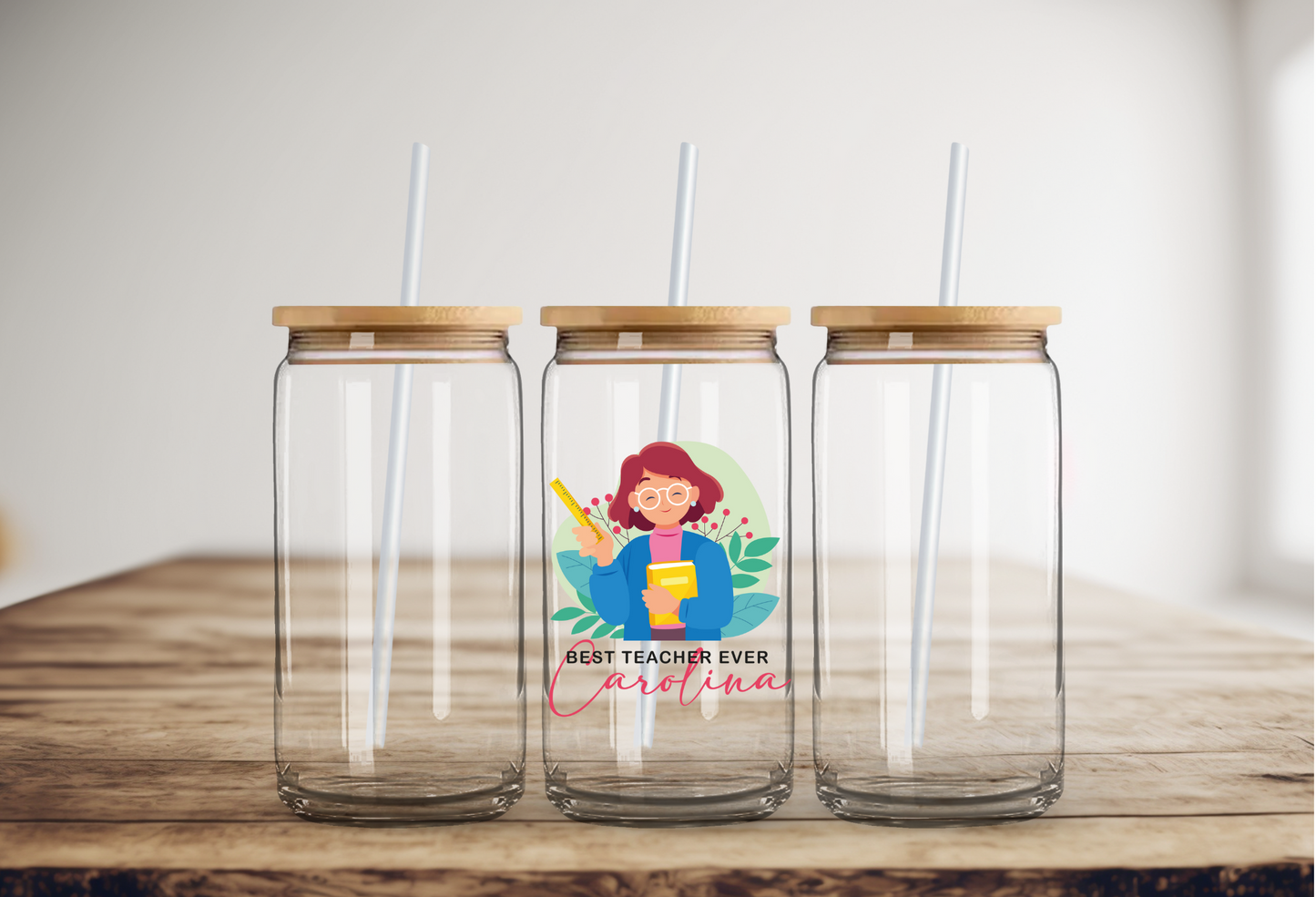 Custom Best Teacher Glass Cup