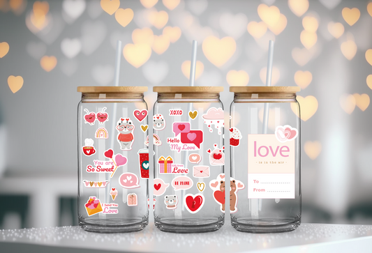 Custom | Love in The Air |  Glass Cup