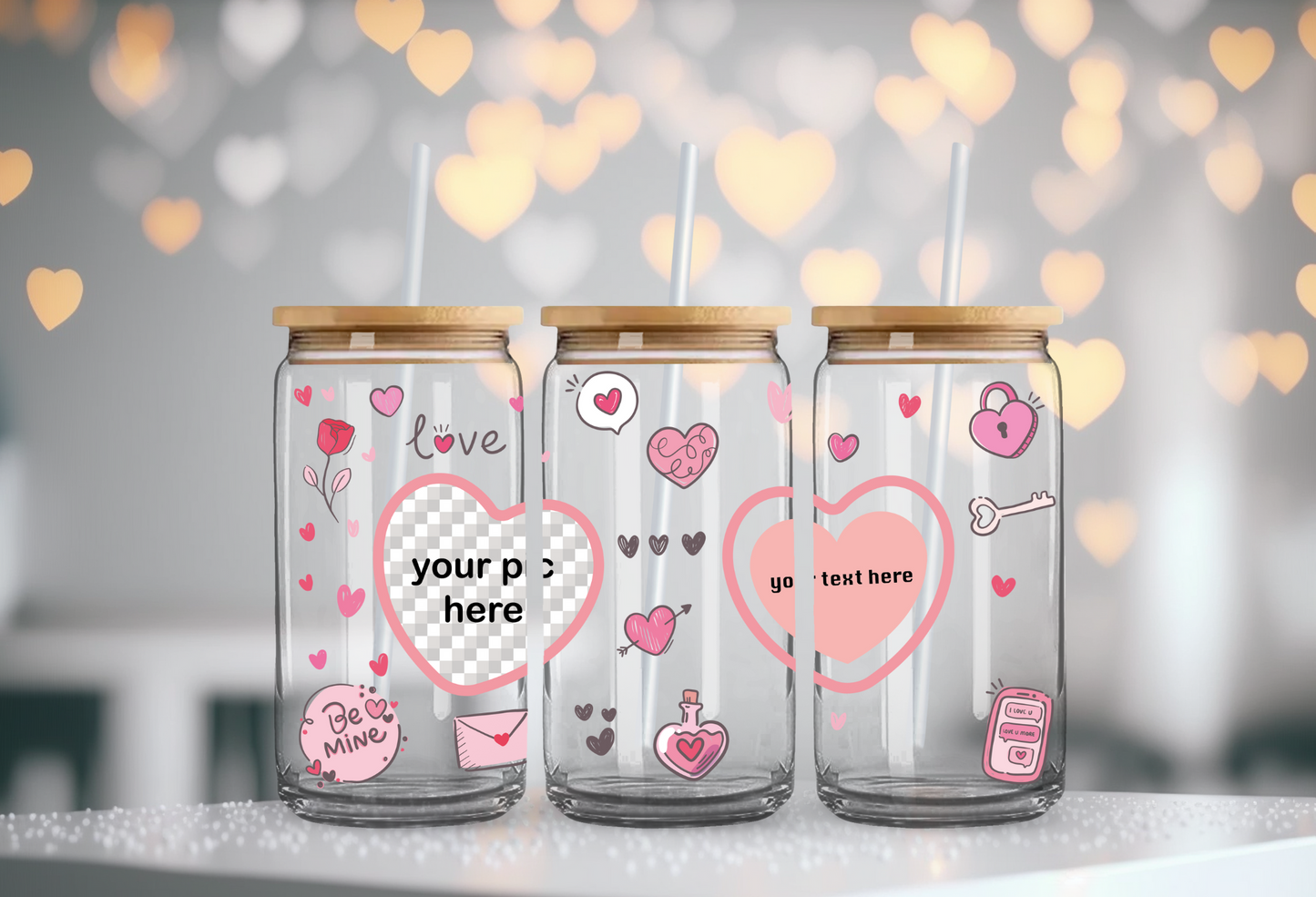 Custom | Be Mine Valentine |  Glass Cup