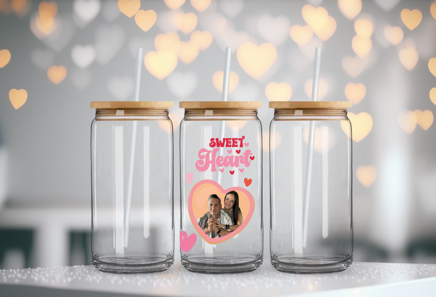 Custom |  Sweet Hearts |  Glass Cup