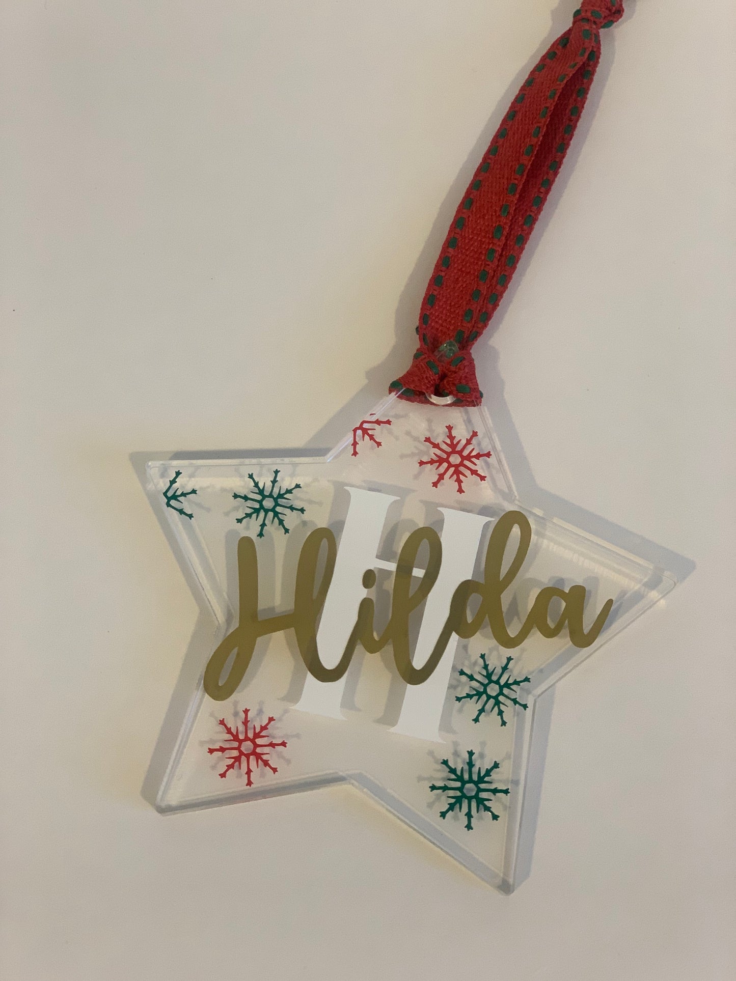 Customized Acrilic Starts Ornament Transparent