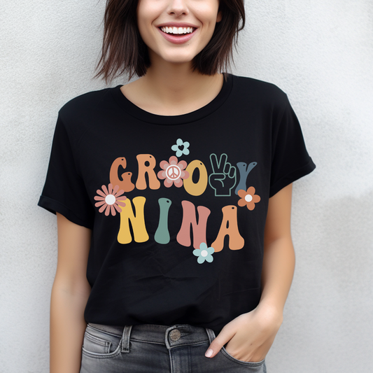 Groovy "NINA" Peace Hand T-Shirt