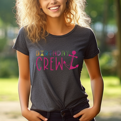 Birthday Crew Anchor Pink T-Shirt