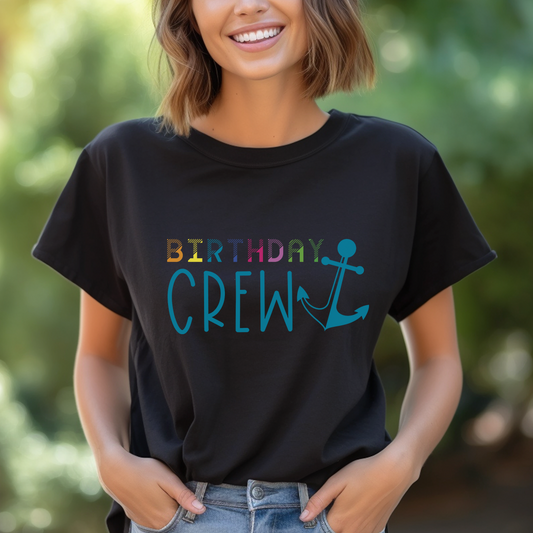 Birthday Crew Anchor Blue T-Shirt