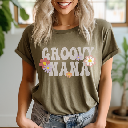 Groovy "NANA" Flowers Peace T-Shirt