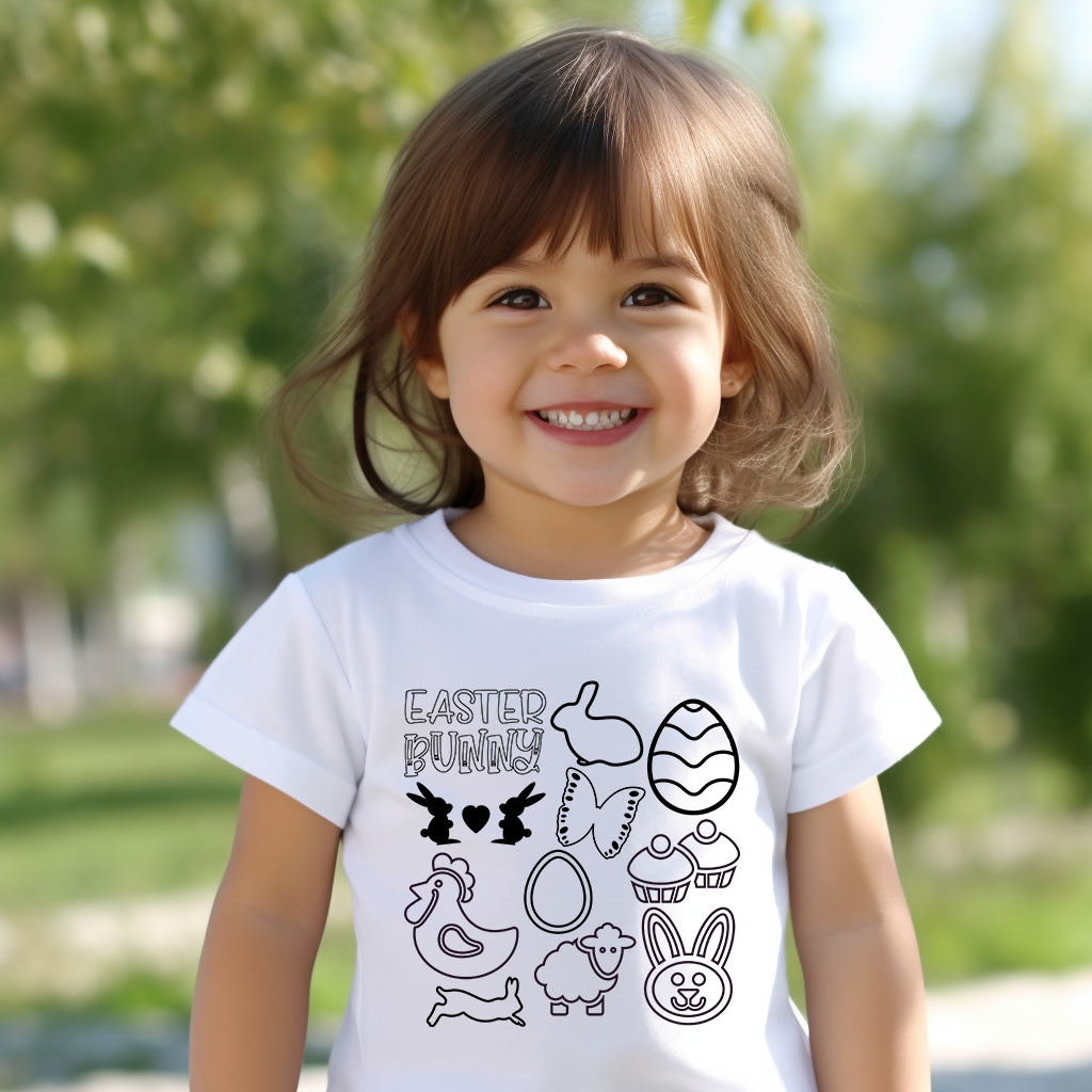 Washable Coloring Shirt | Bunny T-Shirt